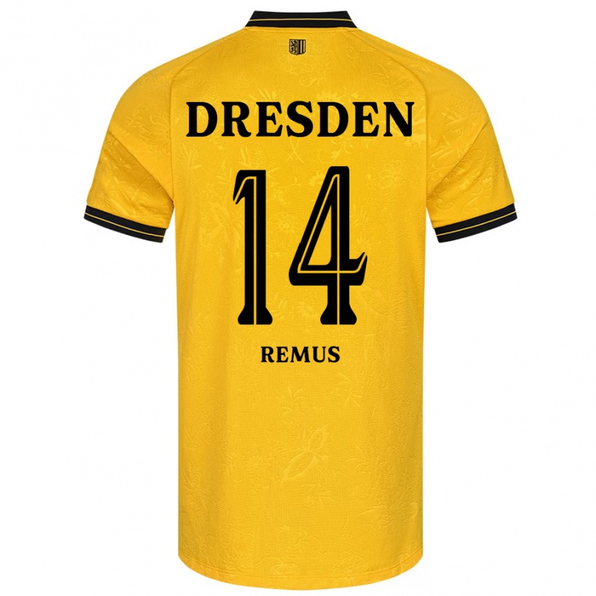 גברים כדורגל Niklas Remus #14 צהוב שחור ג'רזי ביתית 2025/26