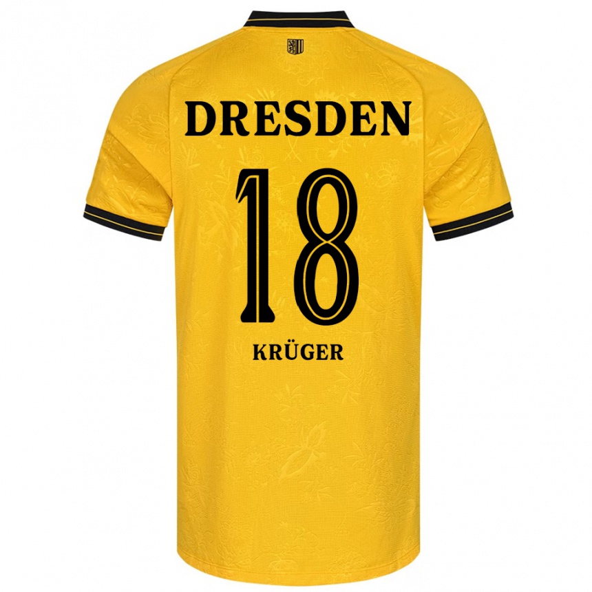 גברים כדורגל Kevin Krüger #18 צהוב שחור ג'רזי ביתית 2025/26