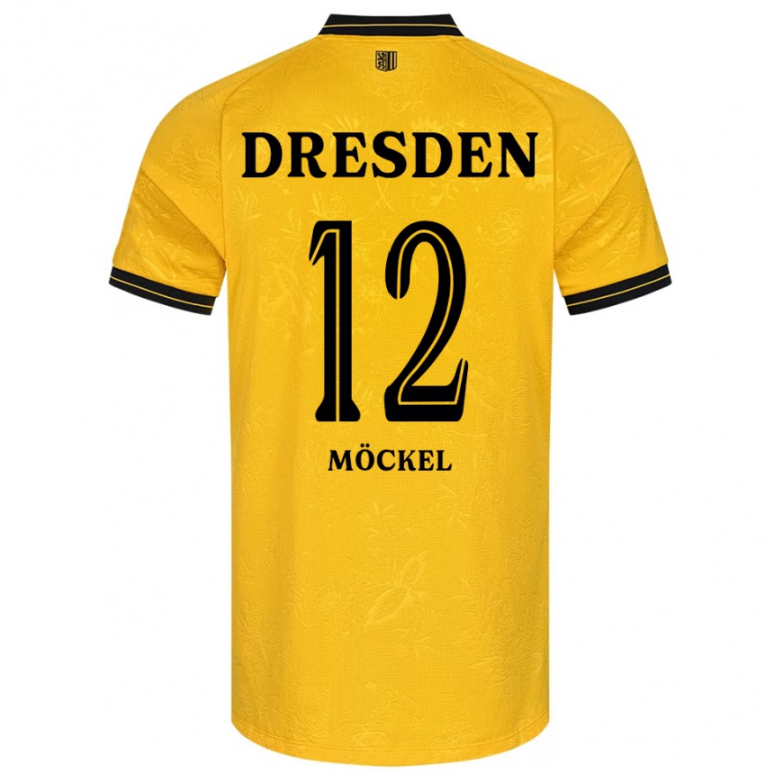 גברים כדורגל Richard Möckel #12 צהוב שחור ג'רזי ביתית 2025/26