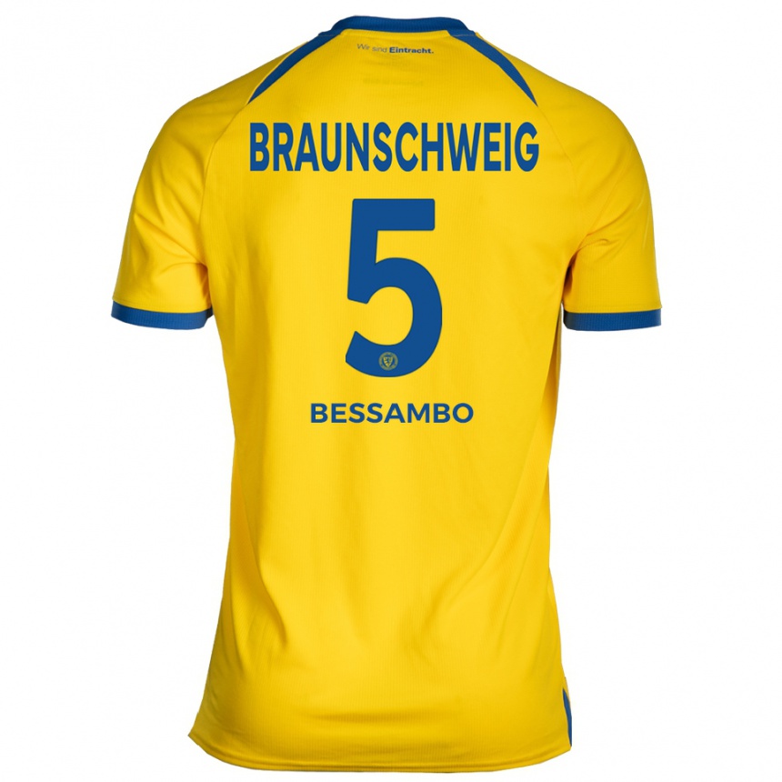 גברים כדורגל Chris-Calvin Bessambo #5 צהוב כחול ג'רזי ביתית 2025/26