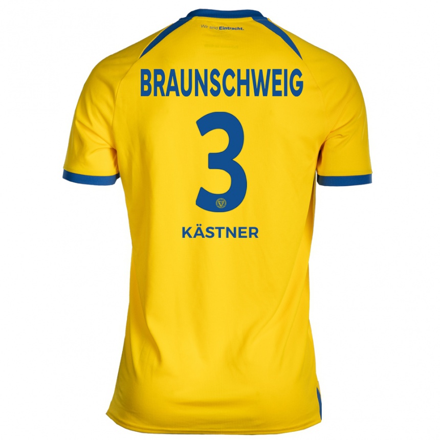 גברים כדורגל Niklas Kästner #3 צהוב כחול ג'רזי ביתית 2025/26