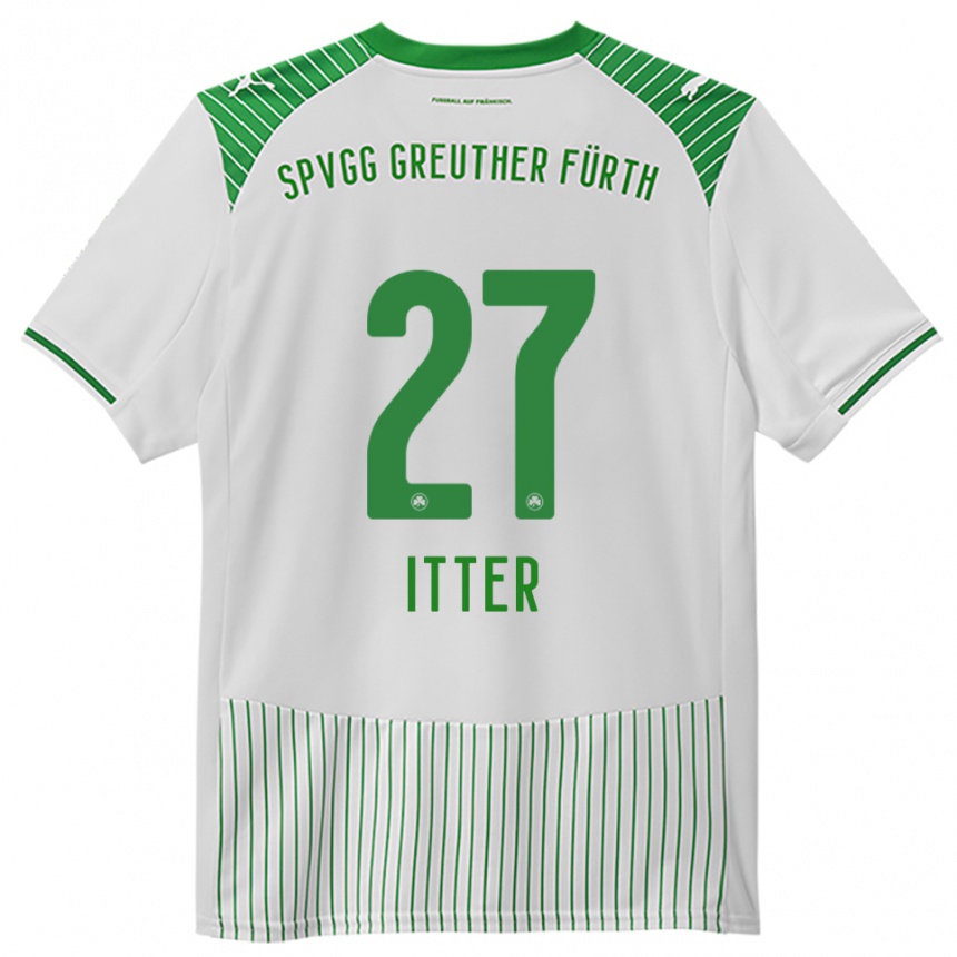 גברים כדורגל Luca Itter #27 לבן ירוק ג'רזי ביתית 2025/26