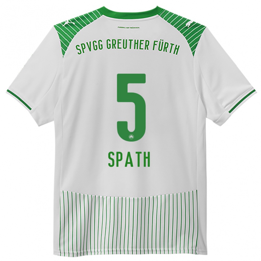 גברים כדורגל Dominik Spath #5 לבן ירוק ג'רזי ביתית 2025/26