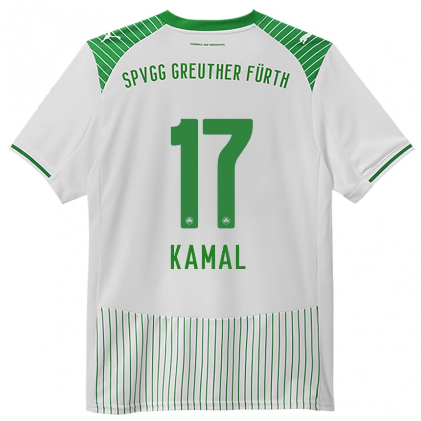 גברים כדורגל פאדל כמאל #17 לבן ירוק ג'רזי ביתית 2025/26