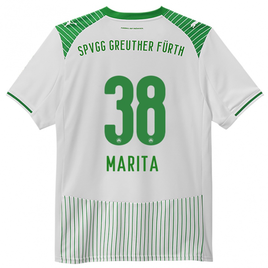 גברים כדורגל Raul Marita #38 לבן ירוק ג'רזי ביתית 2025/26