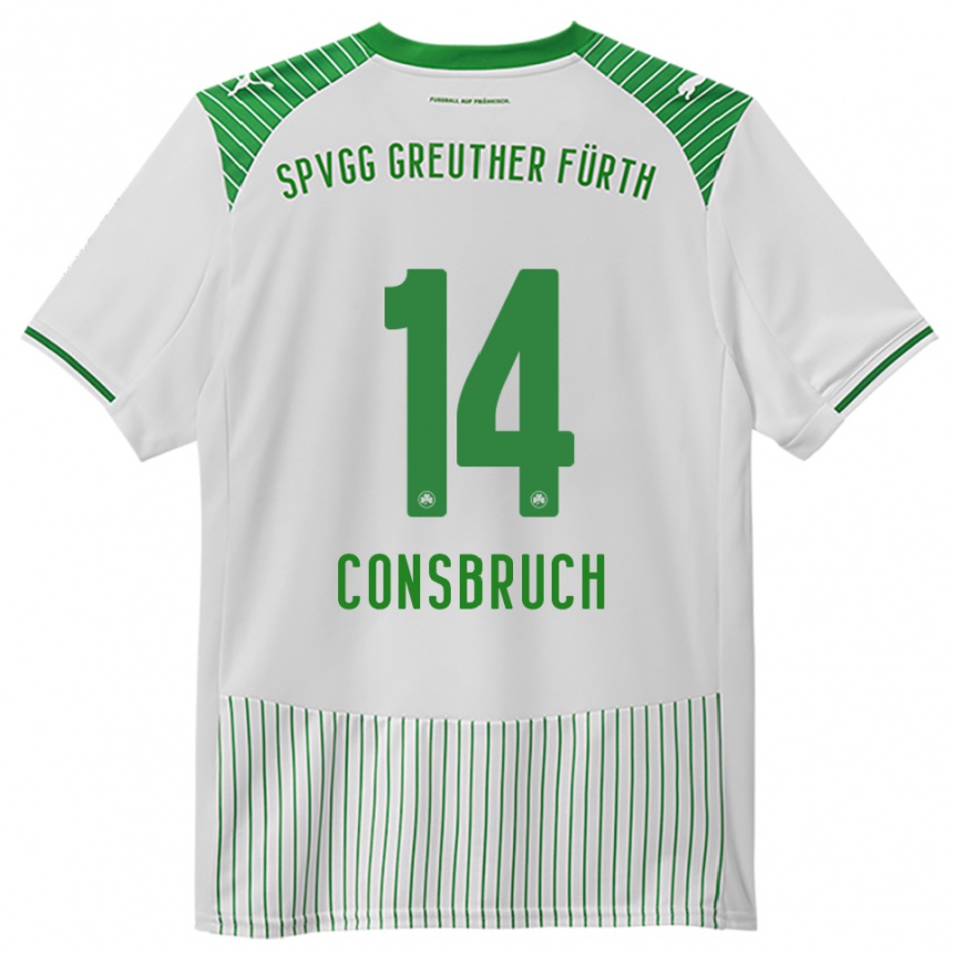 גברים כדורגל Jomaine Consbruch #14 לבן ירוק ג'רזי ביתית 2025/26
