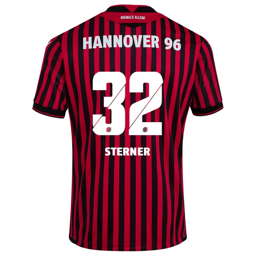 גברים כדורגל יונאס שטרנר #32 אדום שחור ג'רזי ביתית 2025/26