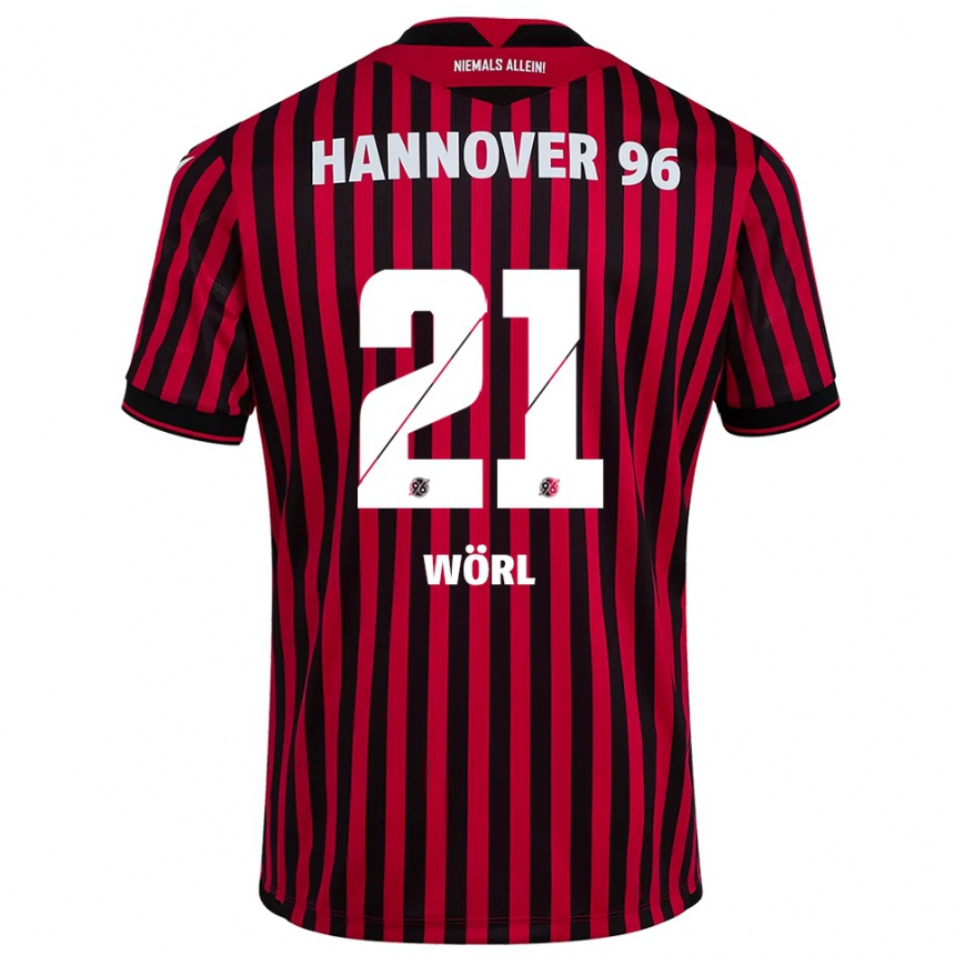 גברים כדורגל מריוס ורל #21 אדום שחור ג'רזי ביתית 2025/26