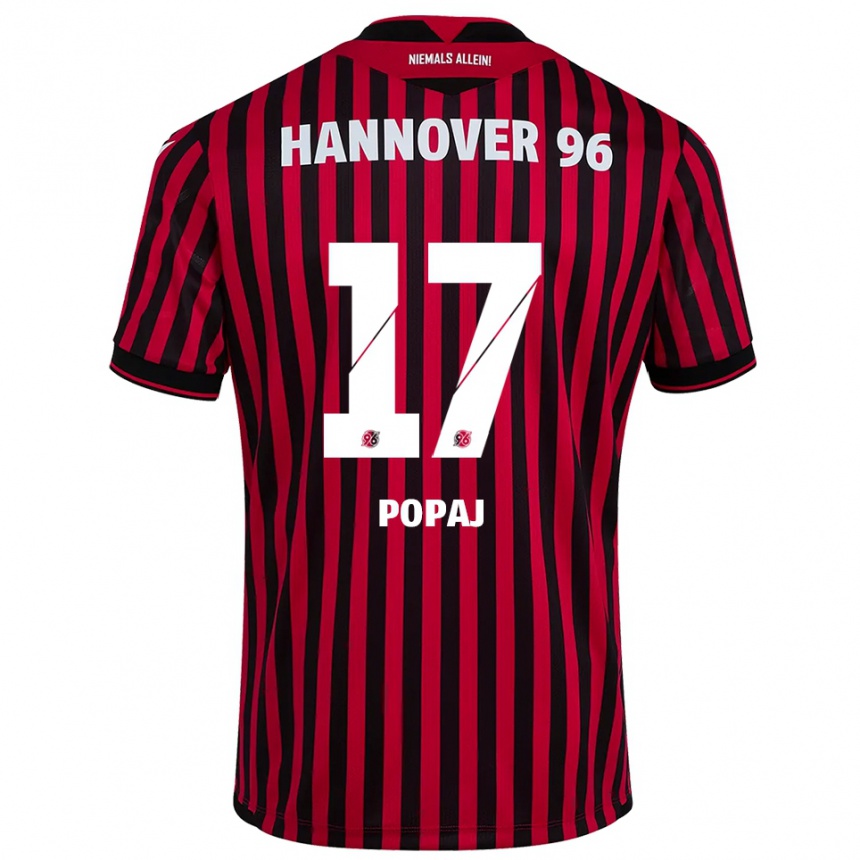 גברים כדורגל Erisa Popaj #17 אדום שחור ג'רזי ביתית 2025/26