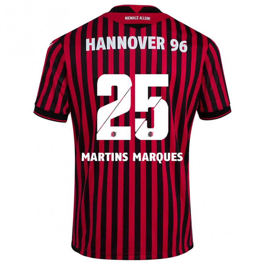 גברים כדורגל רפאל מרטינס מרקס #25 אדום שחור ג'רזי ביתית 2025/26