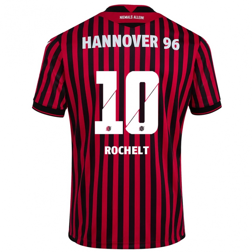 גברים כדורגל יאניק רושלט #10 אדום שחור ג'רזי ביתית 2025/26