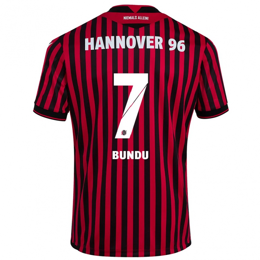 גברים כדורגל מוסטפה בונדו #7 אדום שחור ג'רזי ביתית 2025/26
