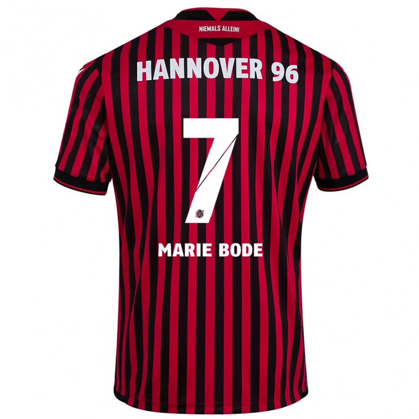 גברים כדורגל Bente Marie Bode #7 אדום שחור ג'רזי ביתית 2025/26