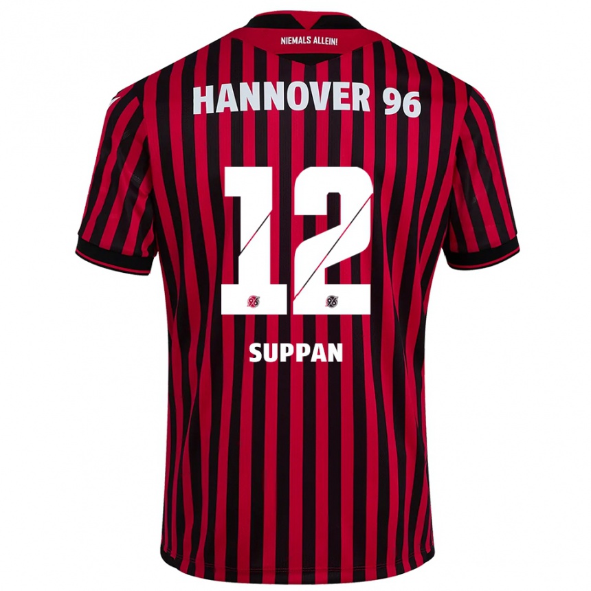 גברים כדורגל יאניק סופאן #12 אדום שחור ג'רזי ביתית 2025/26