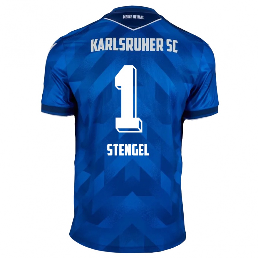גברים כדורגל Konstantin Stengel #1 כחול לבן ג'רזי ביתית 2025/26