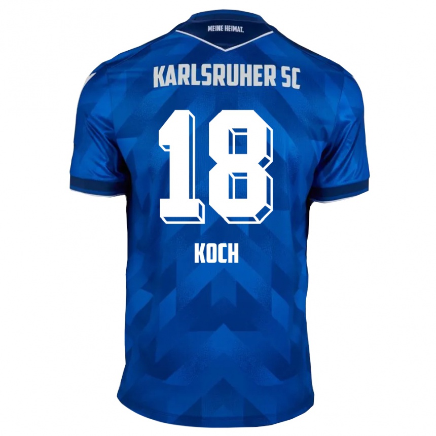 גברים כדורגל אקי קוך #18 כחול לבן ג'רזי ביתית 2025/26
