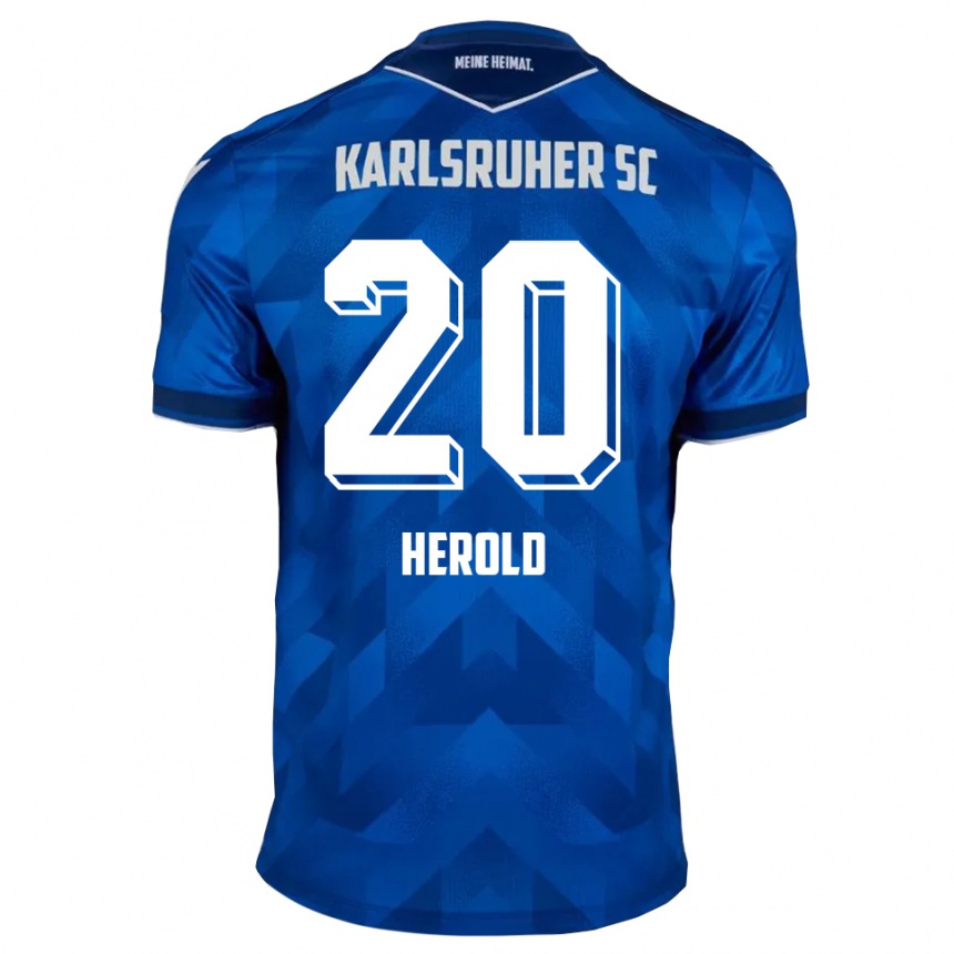 גברים כדורגל דיוויד הרולד #20 כחול לבן ג'רזי ביתית 2025/26