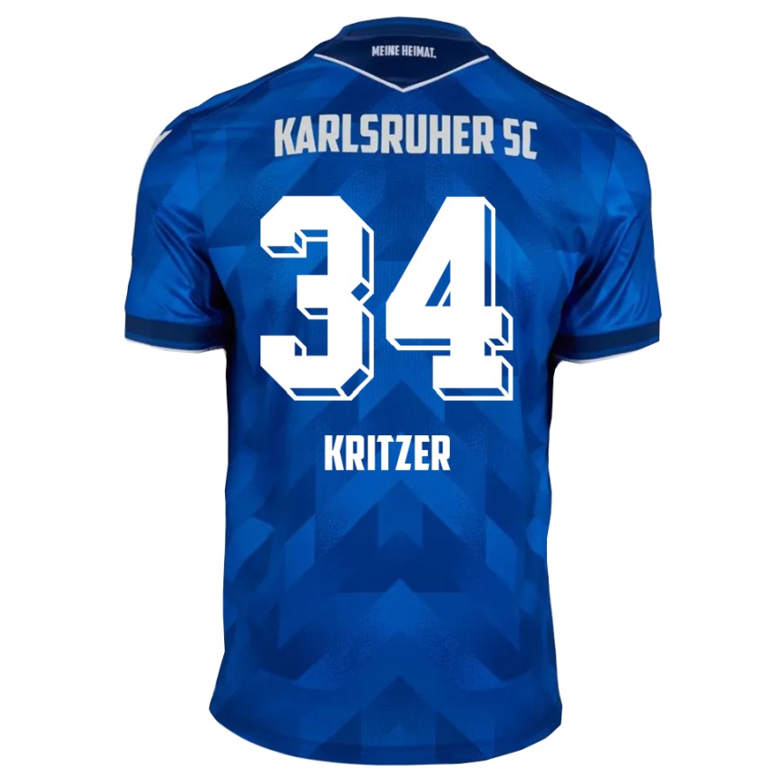 גברים כדורגל מתאו קריצר #34 כחול לבן ג'רזי ביתית 2025/26