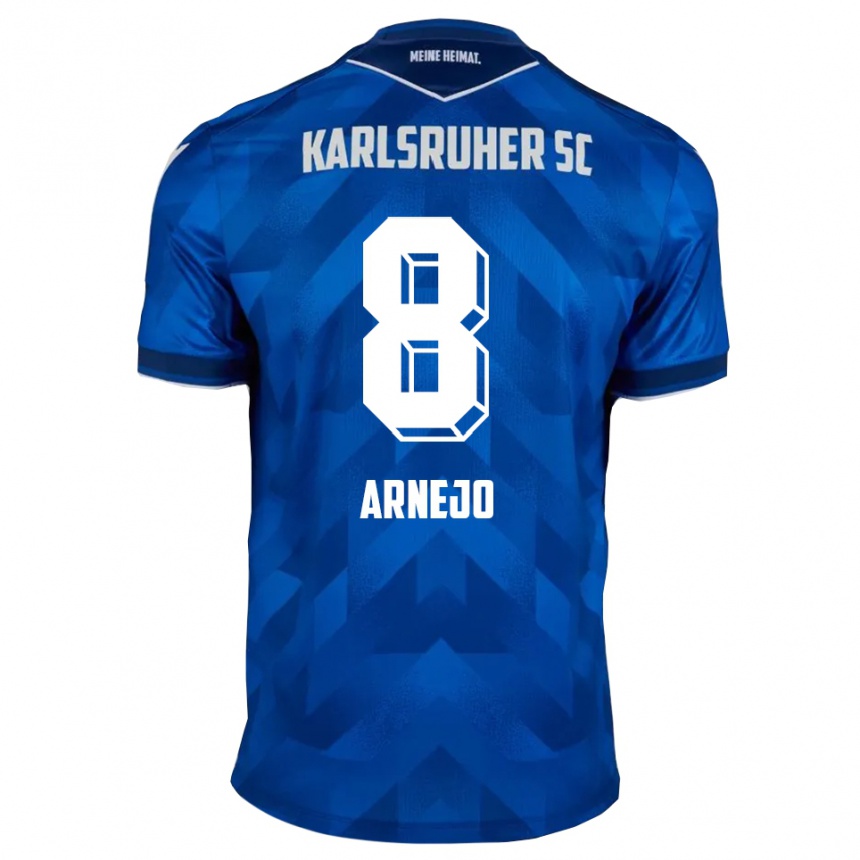 גברים כדורגל Diego Arnejo #8 כחול לבן ג'רזי ביתית 2025/26