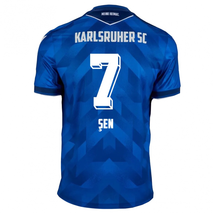 גברים כדורגל Metin Şen #7 כחול לבן ג'רזי ביתית 2025/26