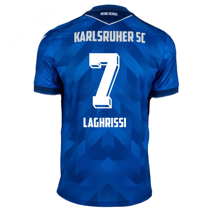 גברים כדורגל Eymen Laghrissi #7 כחול לבן ג'רזי ביתית 2025/26