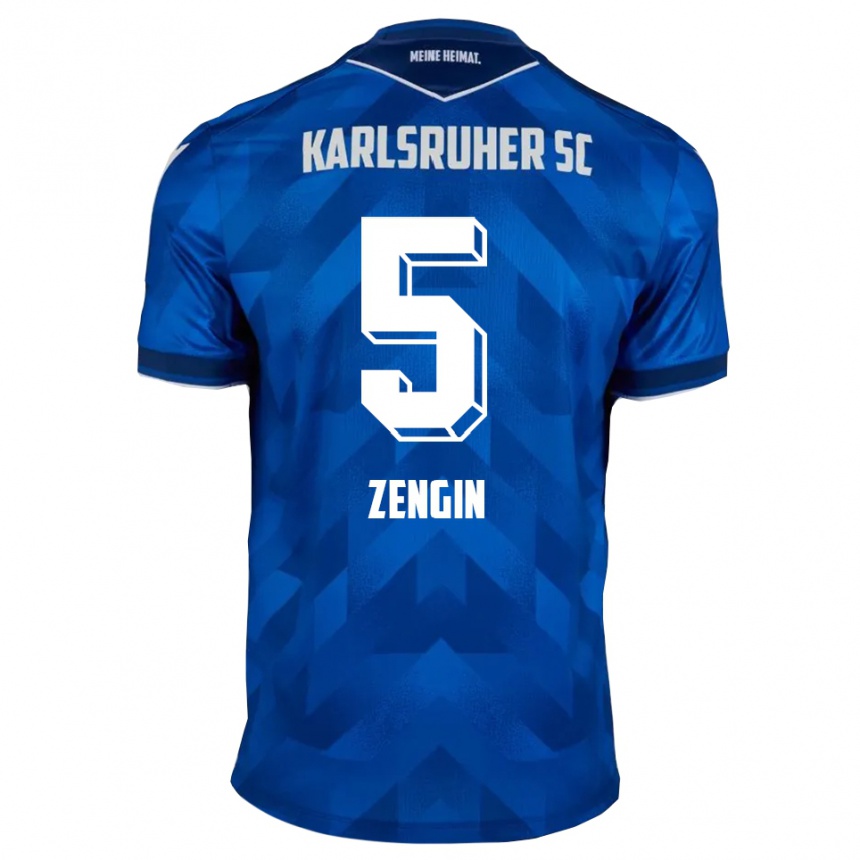 גברים כדורגל אנס זנגין #5 כחול לבן ג'רזי ביתית 2025/26