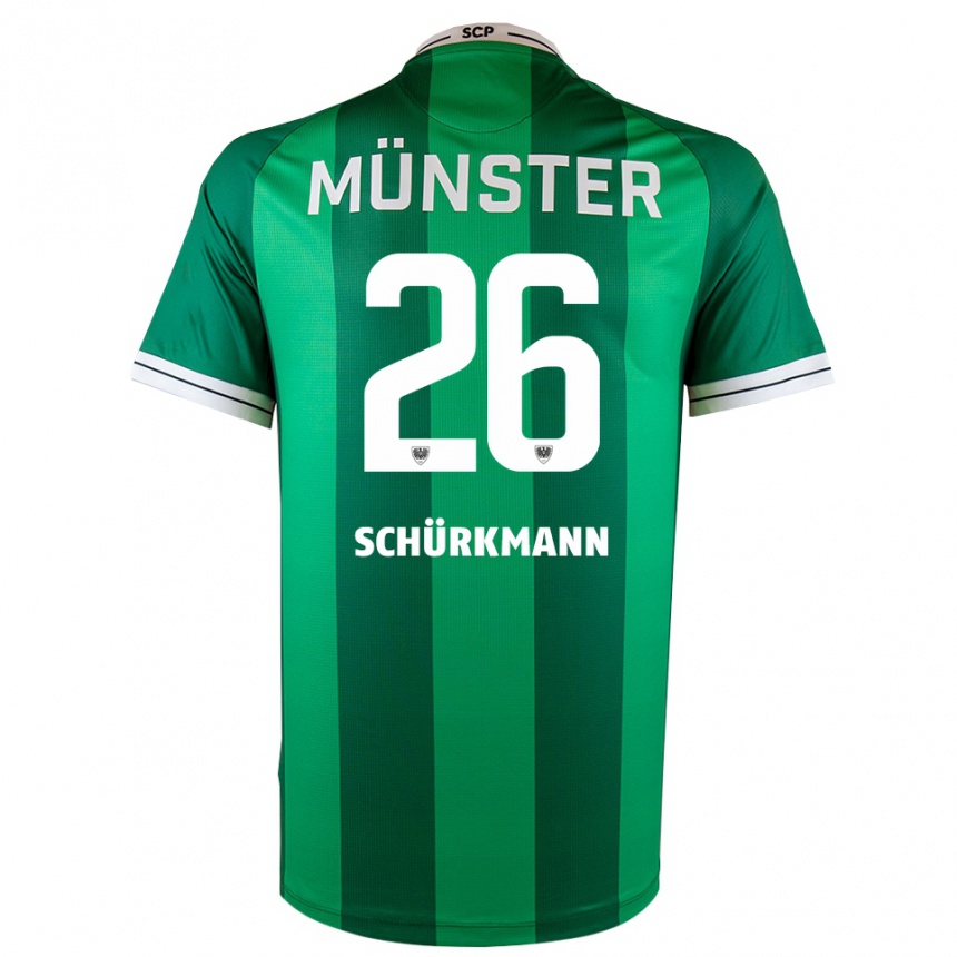 גברים כדורגל Christopher Schürkmann #26 ירוק לבן ג'רזי ביתית 2025/26