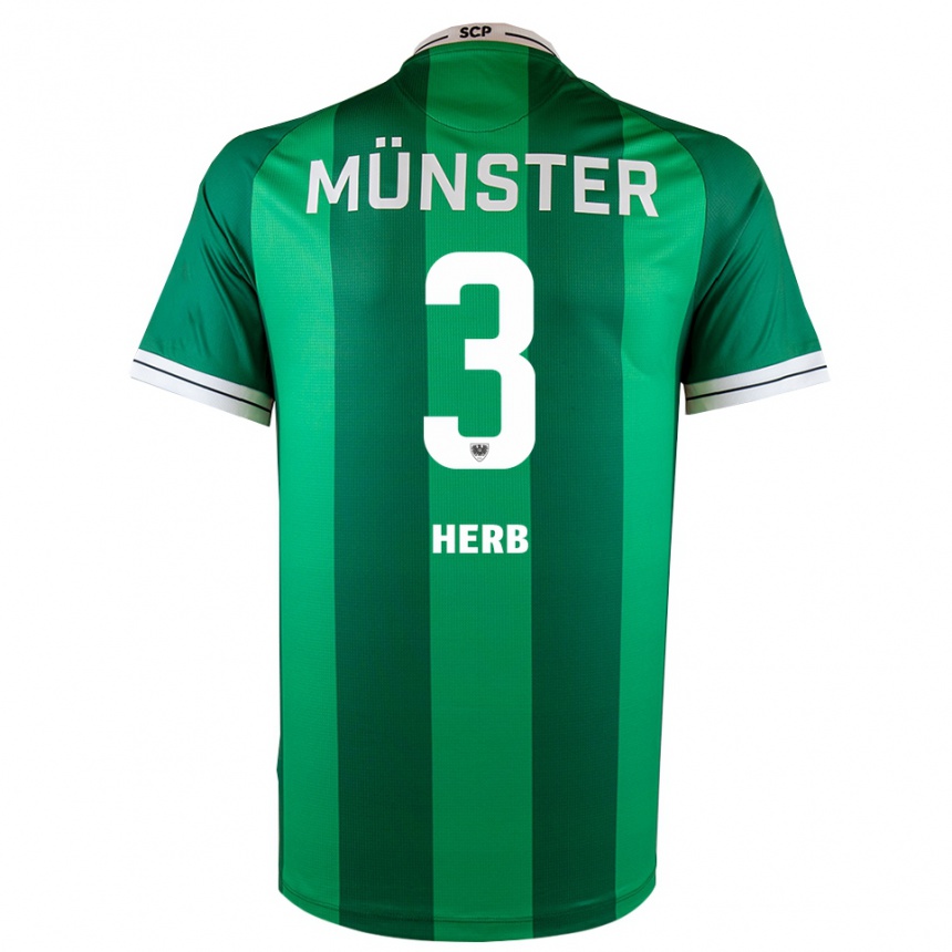 גברים כדורגל Lukas Herb #3 ירוק לבן ג'רזי ביתית 2025/26