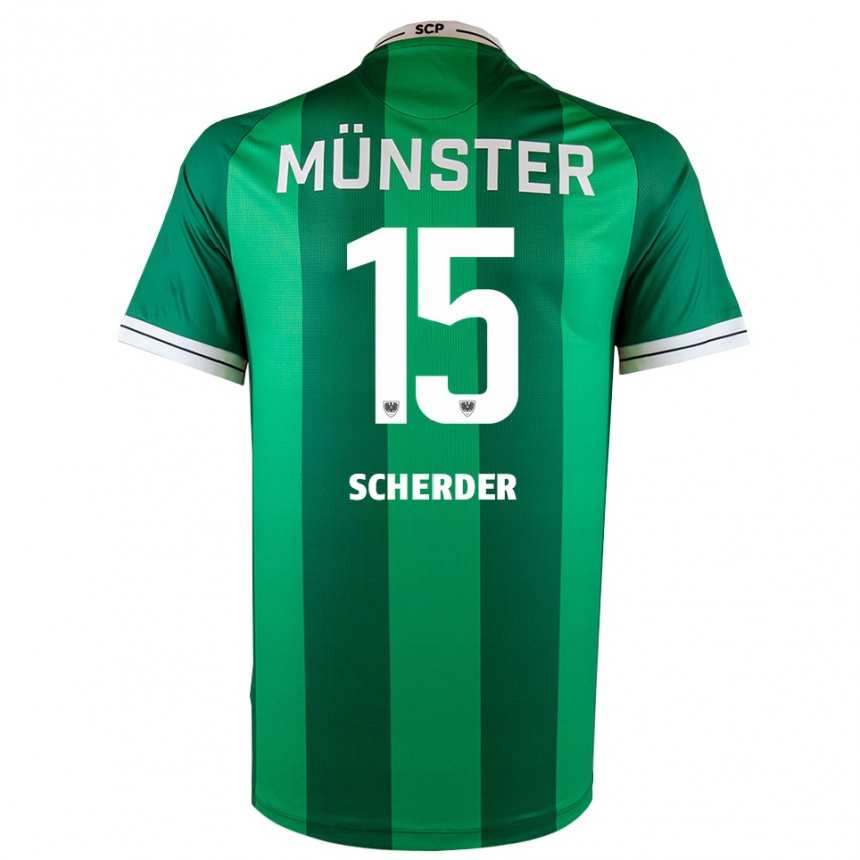 גברים כדורגל סימון שרדר #15 ירוק לבן ג'רזי ביתית 2025/26