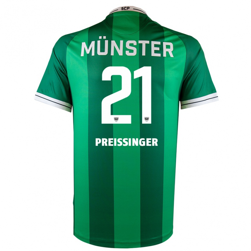 גברים כדורגל Rico Preißinger #21 ירוק לבן ג'רזי ביתית 2025/26