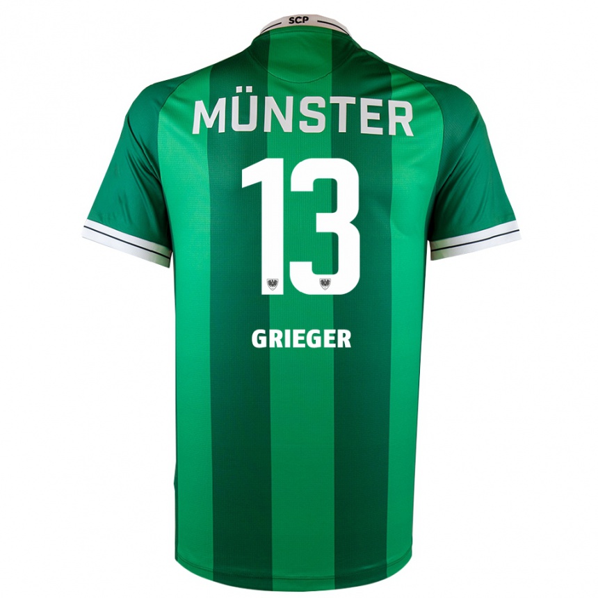 גברים כדורגל דומיניק גריגר #13 ירוק לבן ג'רזי ביתית 2025/26
