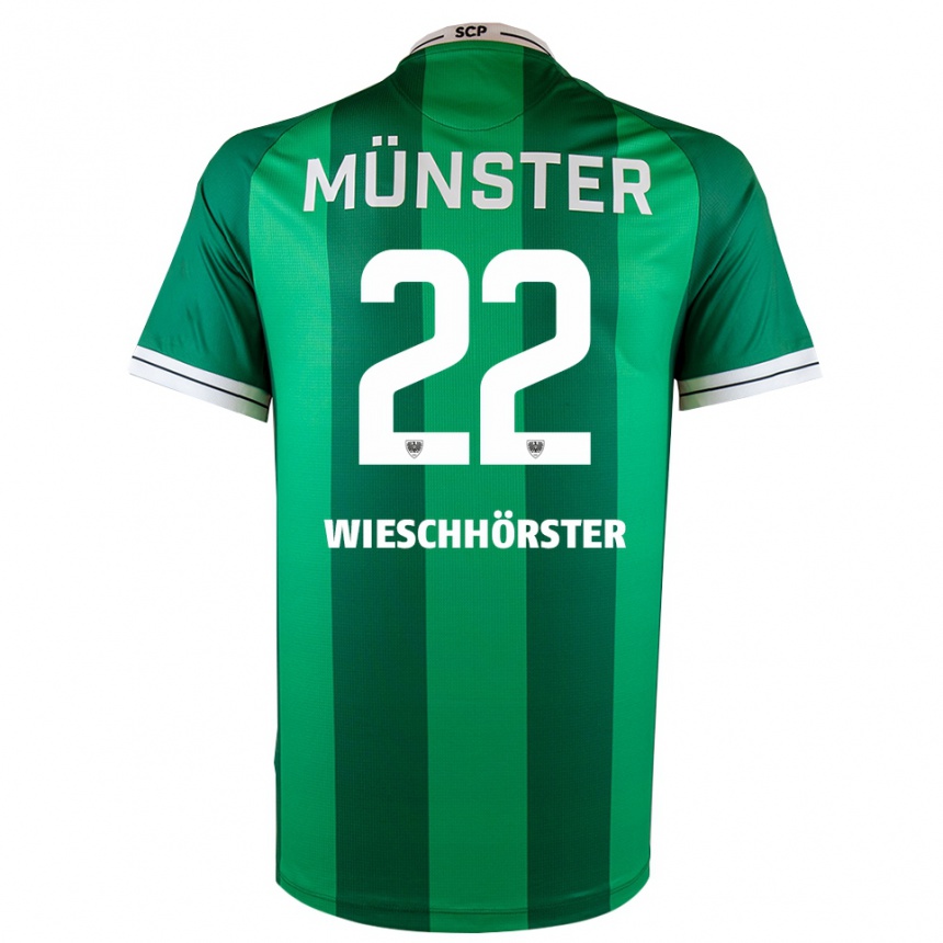 גברים כדורגל Falk Wieschhörster #22 ירוק לבן ג'רזי ביתית 2025/26