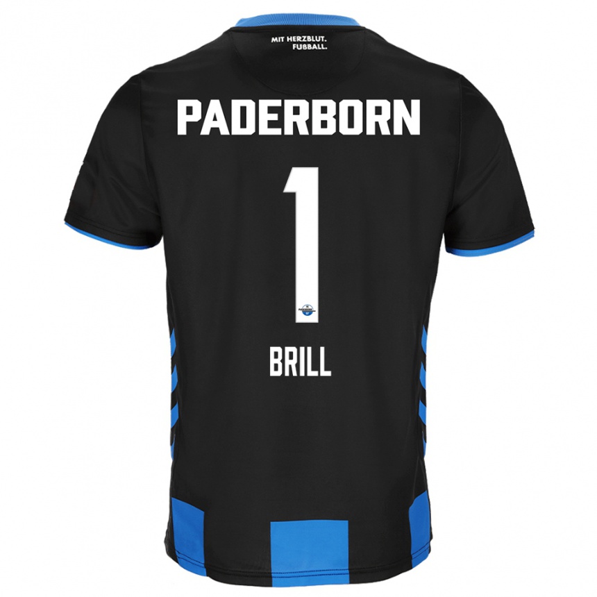 גברים כדורגל Moritz Brill #1 שחור כחול ג'רזי ביתית 2025/26