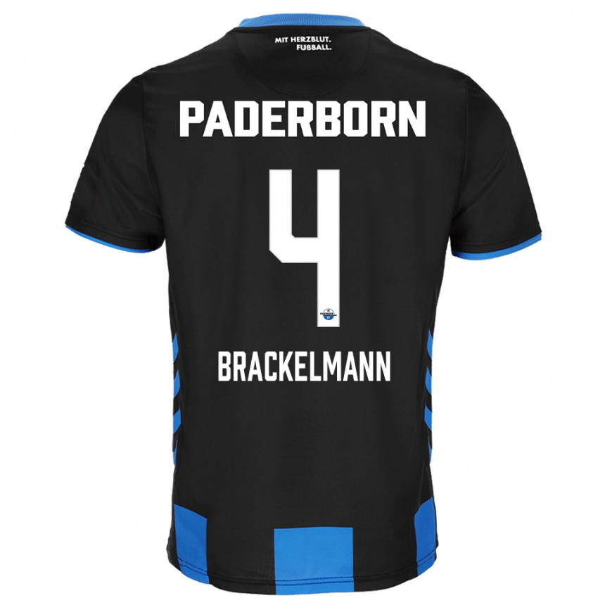 גברים כדורגל Calvin Brackelmann #4 שחור כחול ג'רזי ביתית 2025/26