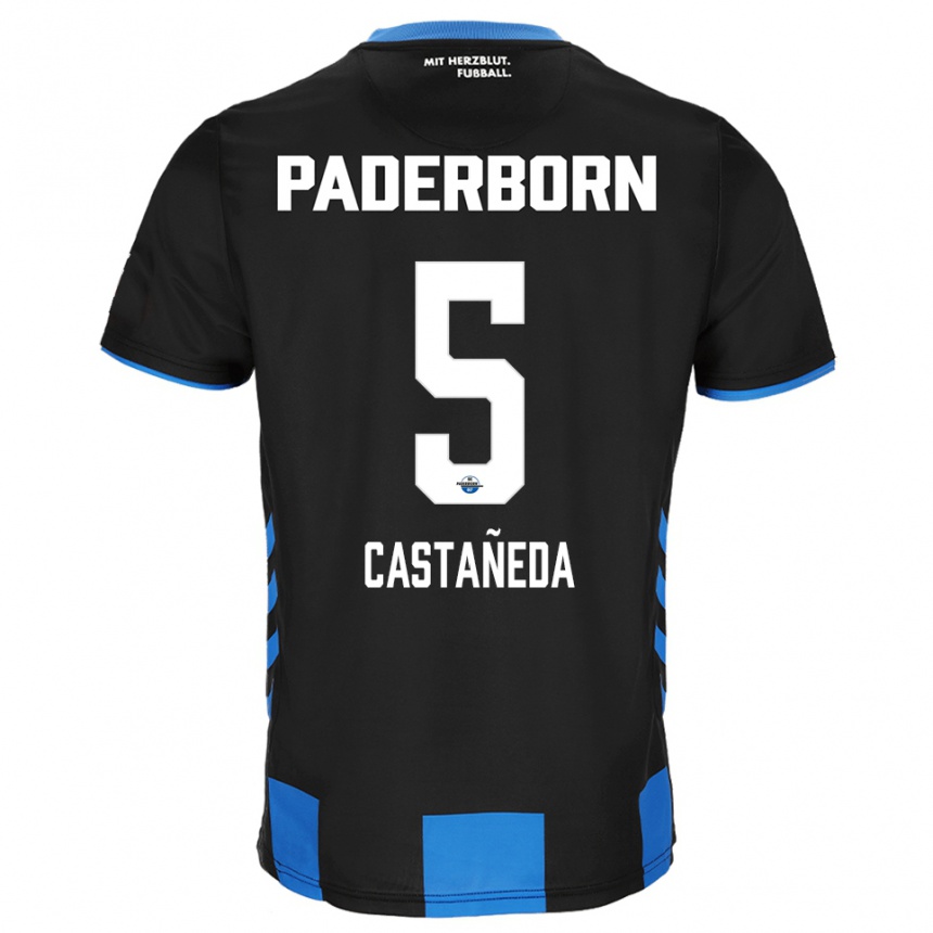 גברים כדורגל סנטיאגו קסטניידה #5 שחור כחול ג'רזי ביתית 2025/26