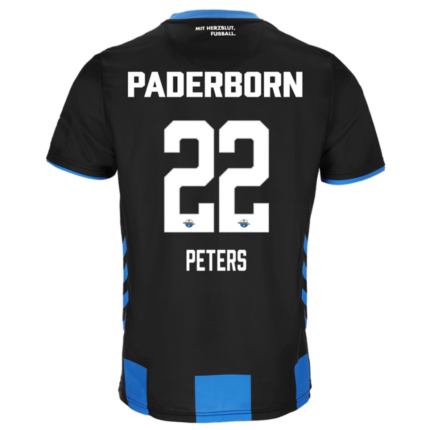 גברים כדורגל Jan Peters #22 שחור כחול ג'רזי ביתית 2025/26