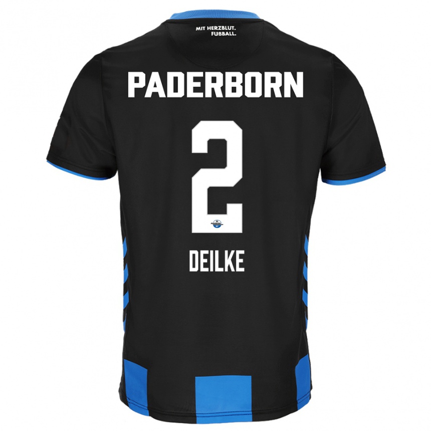 גברים כדורגל Flemming Deilke #2 שחור כחול ג'רזי ביתית 2025/26