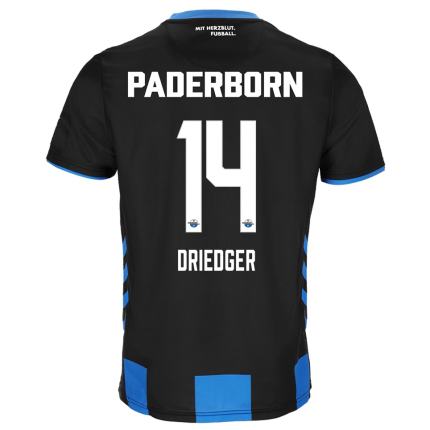גברים כדורגל ג'וליאן דרייגר #14 שחור כחול ג'רזי ביתית 2025/26 גברים כדורגל ג'וליאן דרייגר #14 שחור כחול ג'רזי ביתית 2025/26