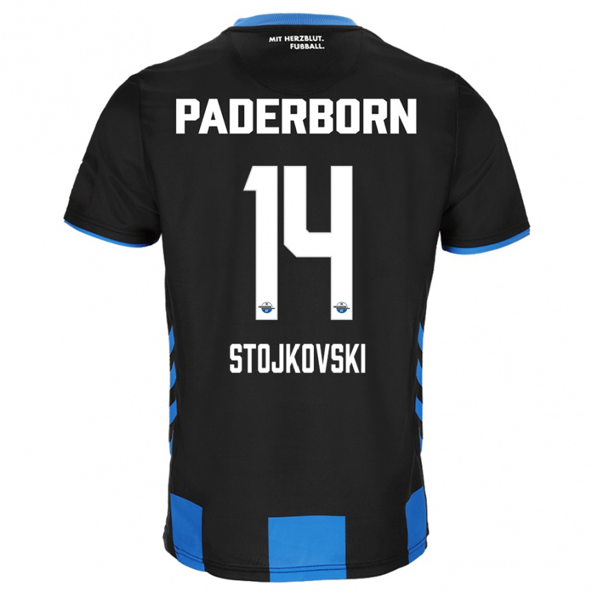 גברים כדורגל Jakov Stojkovski #14 שחור כחול ג'רזי ביתית 2025/26