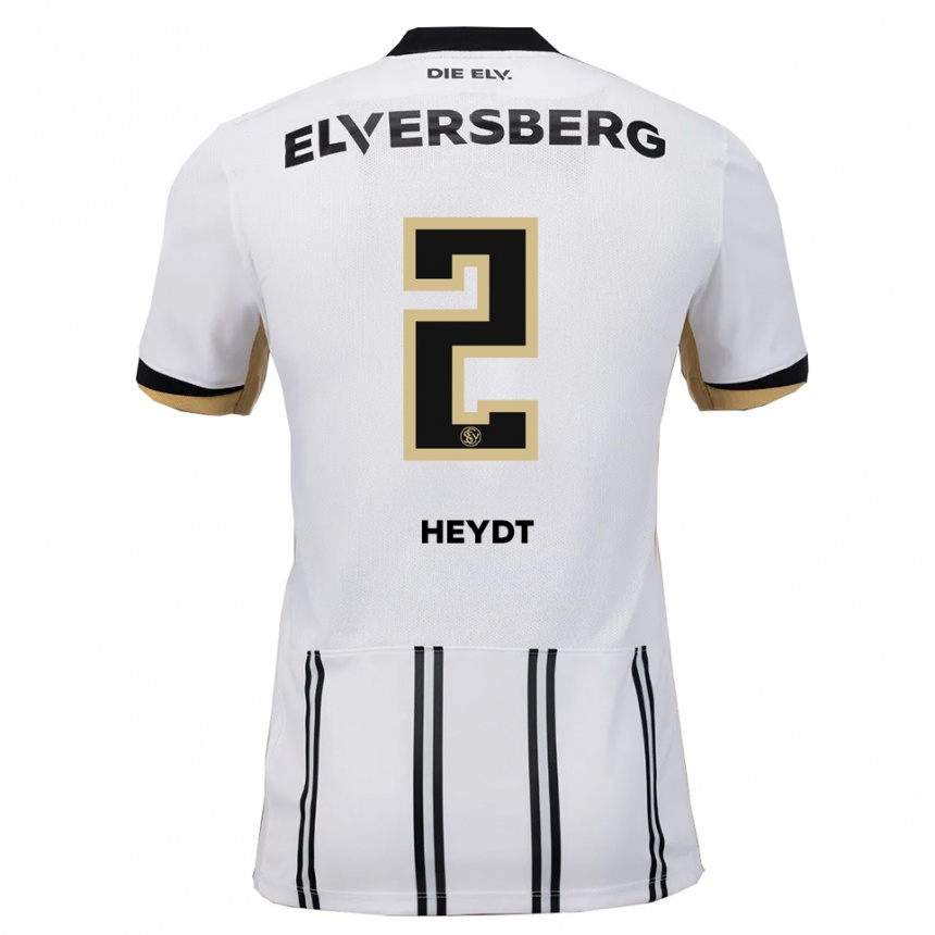 גברים כדורגל רובין מרסל היידט #2 לבן שחור ג'רזי ביתית 2025/26