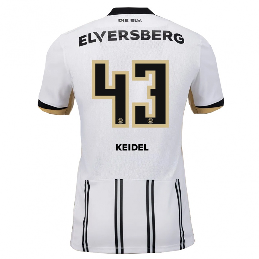 גברים כדורגל פליקס קיידל #43 לבן שחור ג'רזי ביתית 2025/26