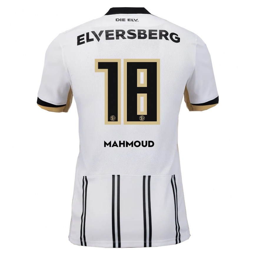 גברים כדורגל Mohammad Mahmoud #18 לבן שחור ג'רזי ביתית 2025/26