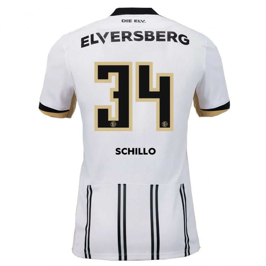 גברים כדורגל האנה שילו #34 לבן שחור ג'רזי ביתית 2025/26