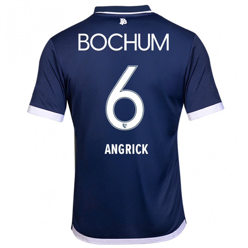 גברים כדורגל ג׳נין אנגריק #6 כחול נייבי לבן ג'רזי ביתית 2025/26
