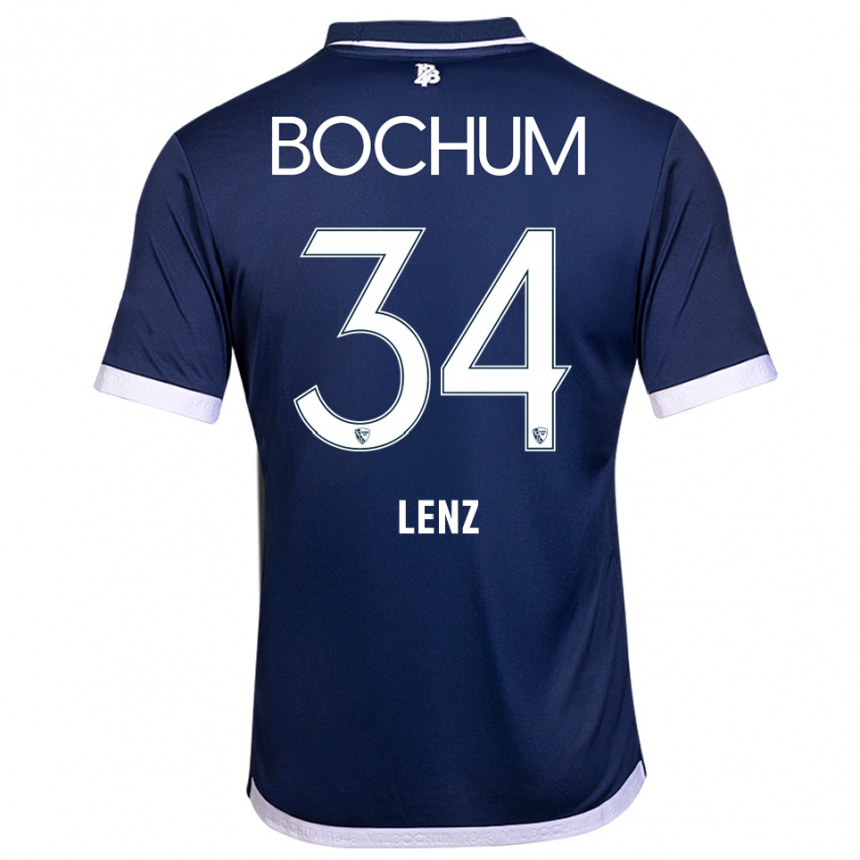 גברים כדורגל קאג׳טאן בנג׳מין לנץ #34 כחול נייבי לבן ג'רזי ביתית 2025/26