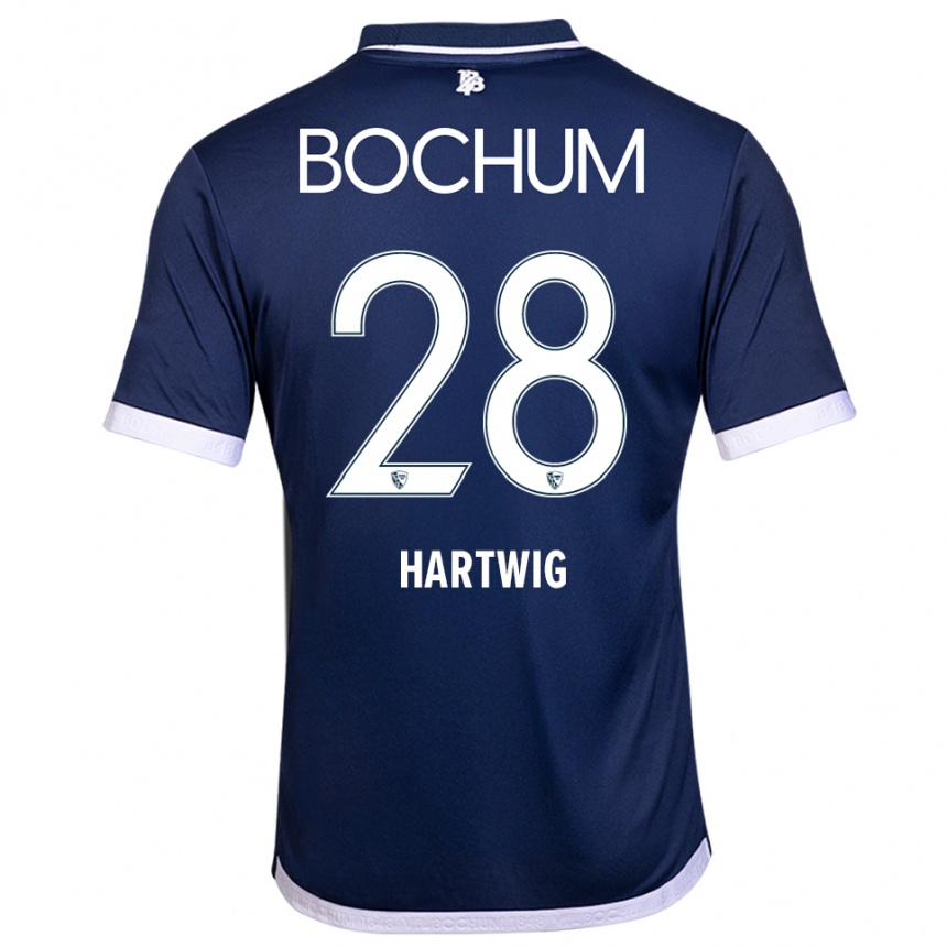 גברים כדורגל לואיס הארטוויג #28 כחול נייבי לבן ג'רזי ביתית 2025/26