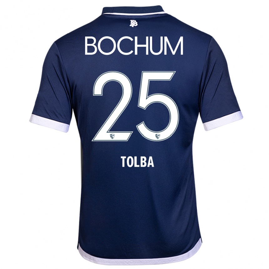 גברים כדורגל מוחמד טולבה #25 כחול נייבי לבן ג'רזי ביתית 2025/26