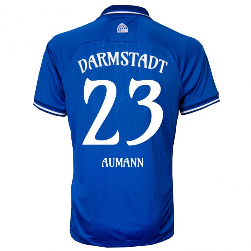 גברים כדורגל Emil Aumann #23 כחול לבן ג'רזי ביתית 2025/26