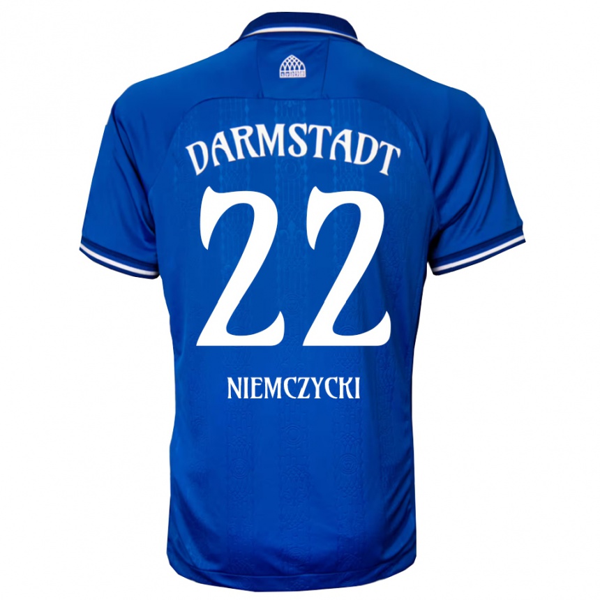 גברים כדורגל קרול נימצ'יצקי #22 כחול לבן ג'רזי ביתית 2025/26