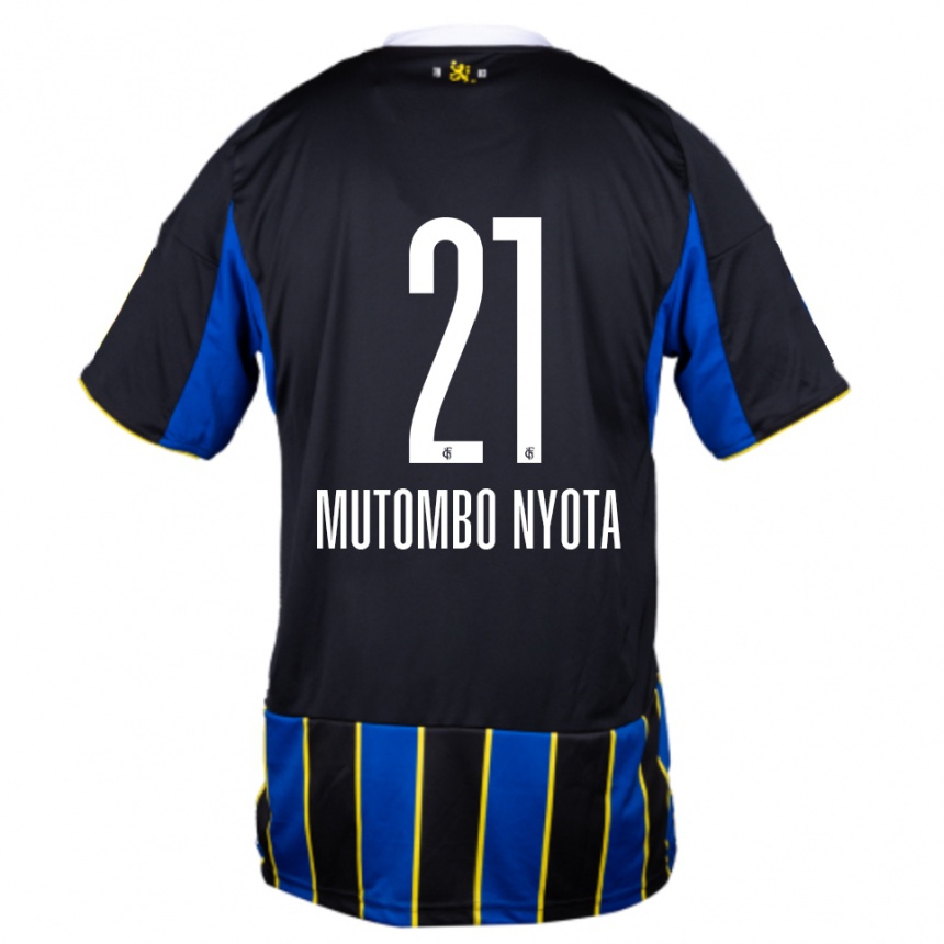 גברים כדורגל ג׳אאל מוטומבו ניוטה #21 כחול שחור צהוב ג'רזי ביתית 2025/26